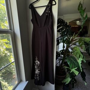 Elegant Black Floral Jumpsuit